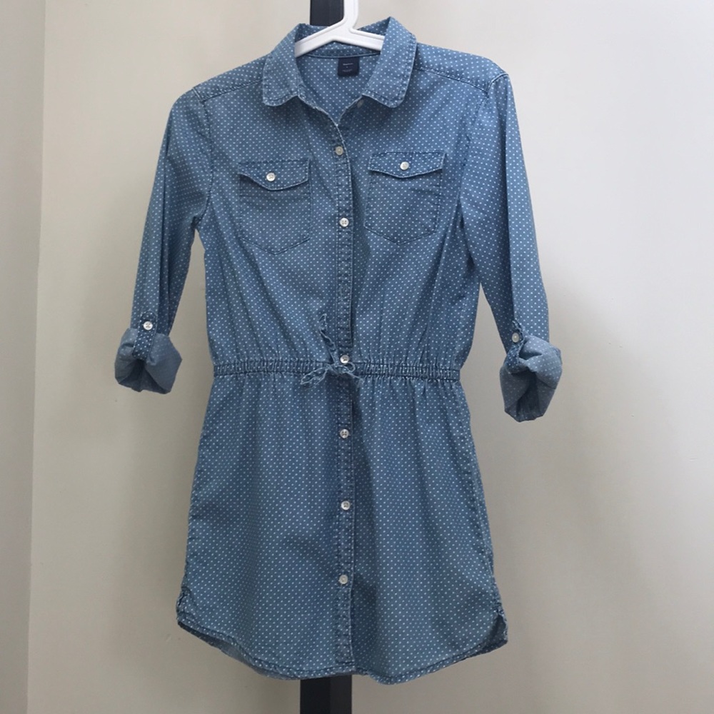 Gap Kids Blue Polka Dotted Dress (L)